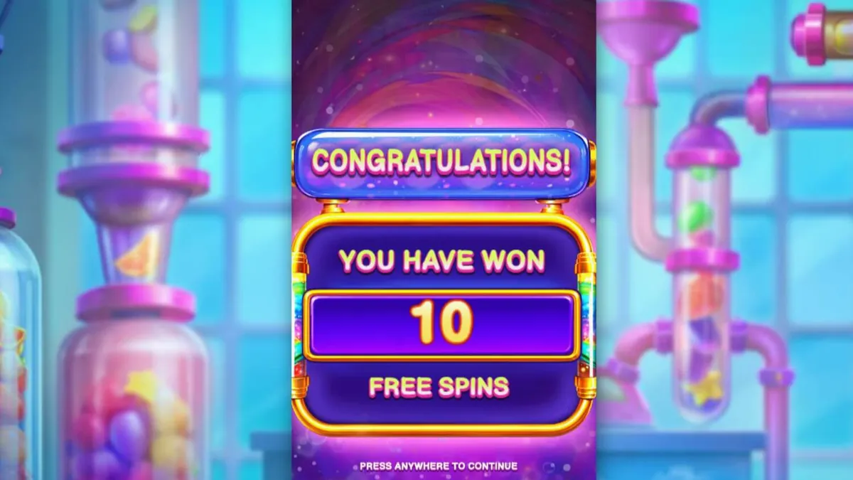 Interface do jogo Sweet Burst em um dispositivo móvel